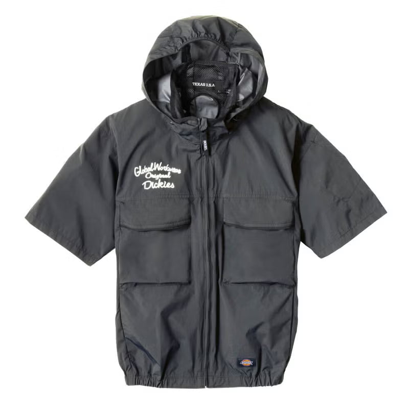 Dickies D-290【VOLTCOOL】ペルチェ対応空調ウェア フード脱着可能&日傘遮熱Dickies半袖ブルゾン