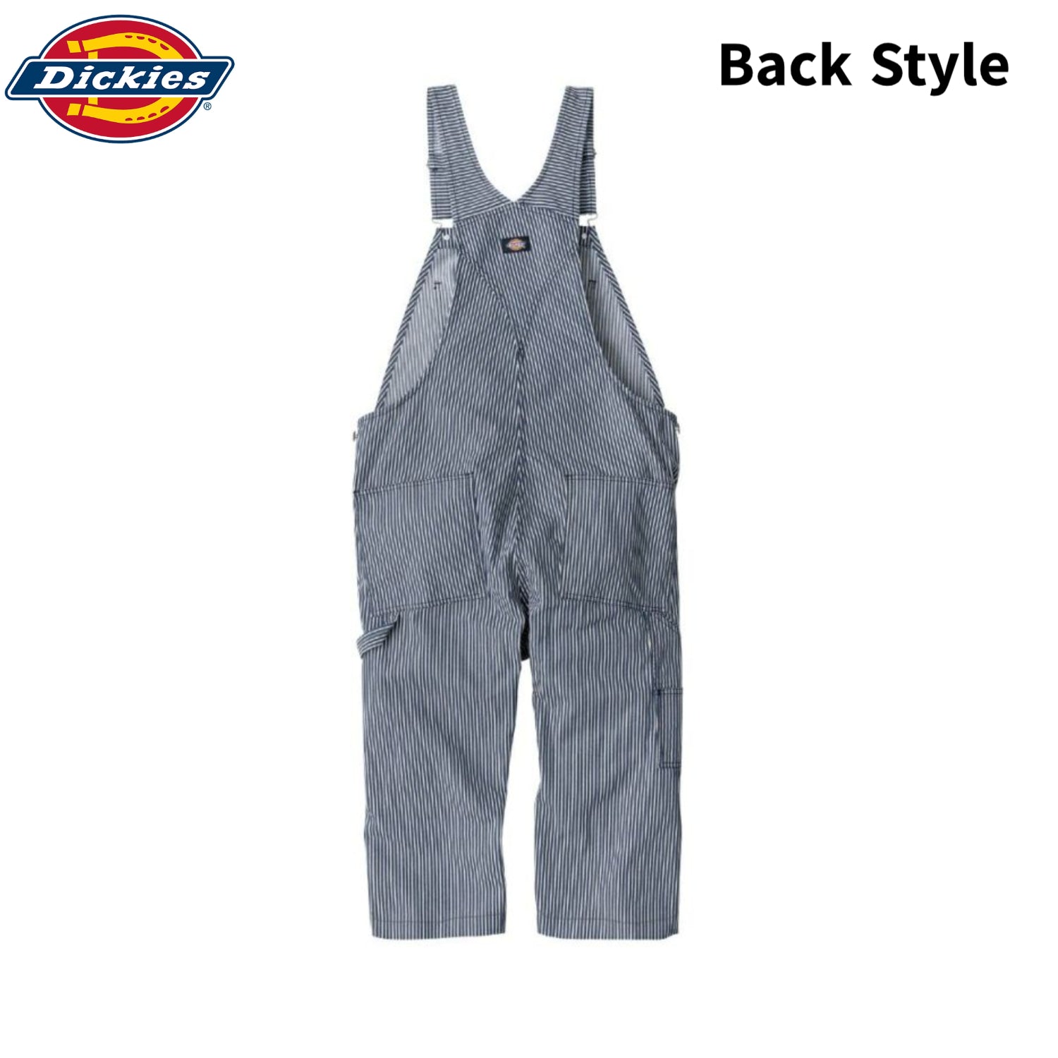 Dickies D-7103 作業服 オーバーオール ディッキーズ ヒッコリー ショート丈 ストレッチ 冷感 UVカット サロペット 作業着 春夏XS~3XL 2025年春夏新作