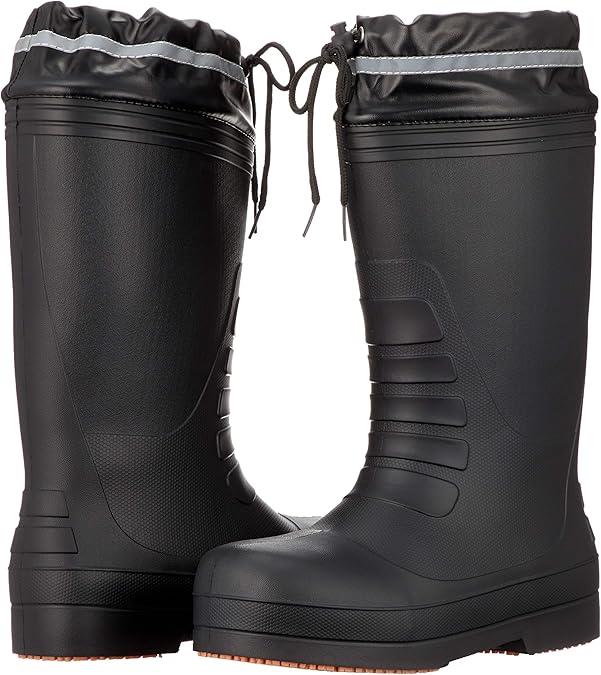 安全長靴 富士手袋 ラバーセーフかるなが 樹脂製先芯 RE-6255 レインブーツ ロングタイプ 長靴 先芯入 超軽量 ハイブリッド素材 軽作業 BLACK 在庫限り