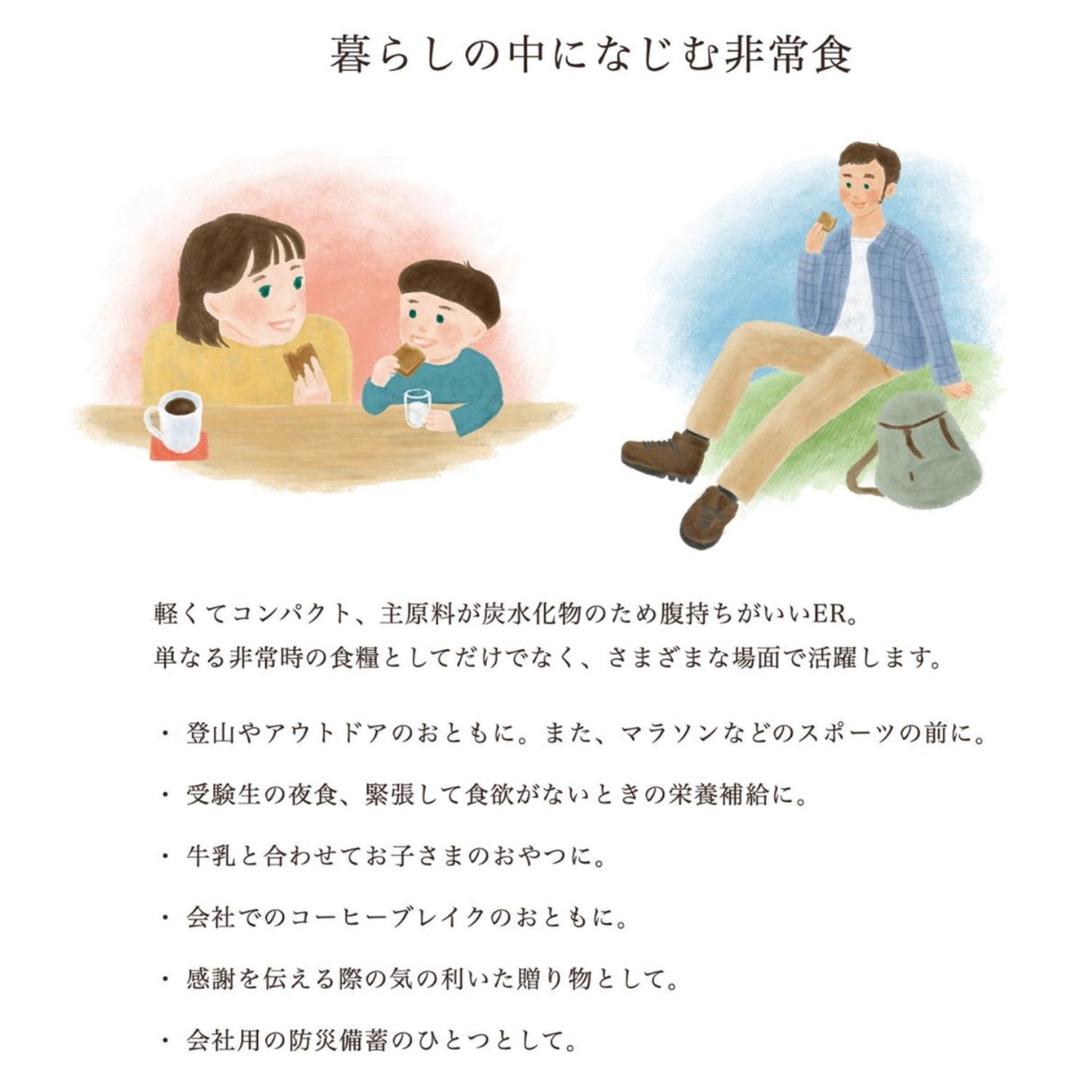 ER PLUS mini 2個入 4フレーバーセット 7年保存 防災 非常食 保存食 ビスケット 軽量 コンパクトアレルギー対応