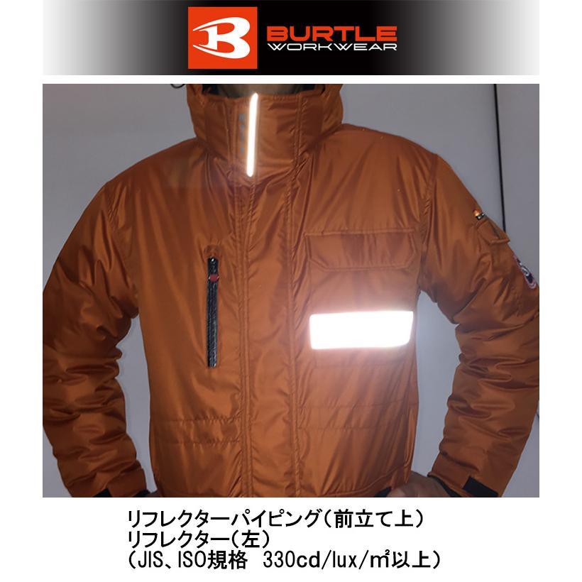 【店頭展示品】ブラック Lサイズ バートル 7211 防寒コート 大型フード付 防寒服 作業服 BURTLE