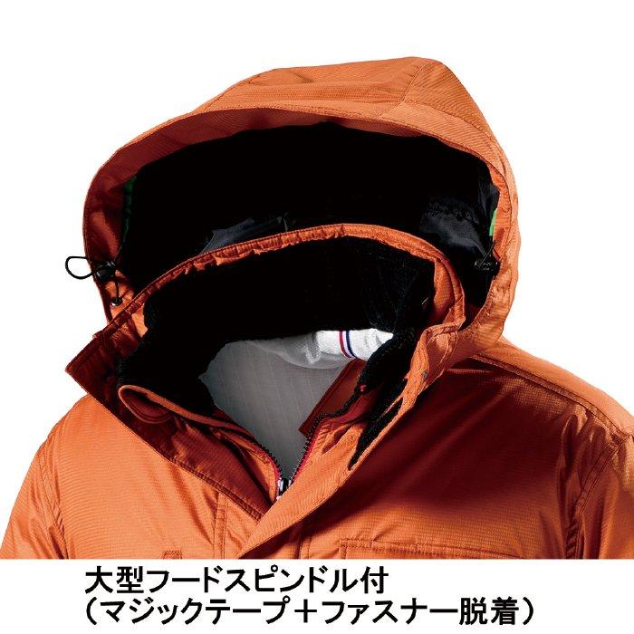 【店頭展示品】ブラック Lサイズ バートル 7211 防寒コート 大型フード付 防寒服 作業服 BURTLE
