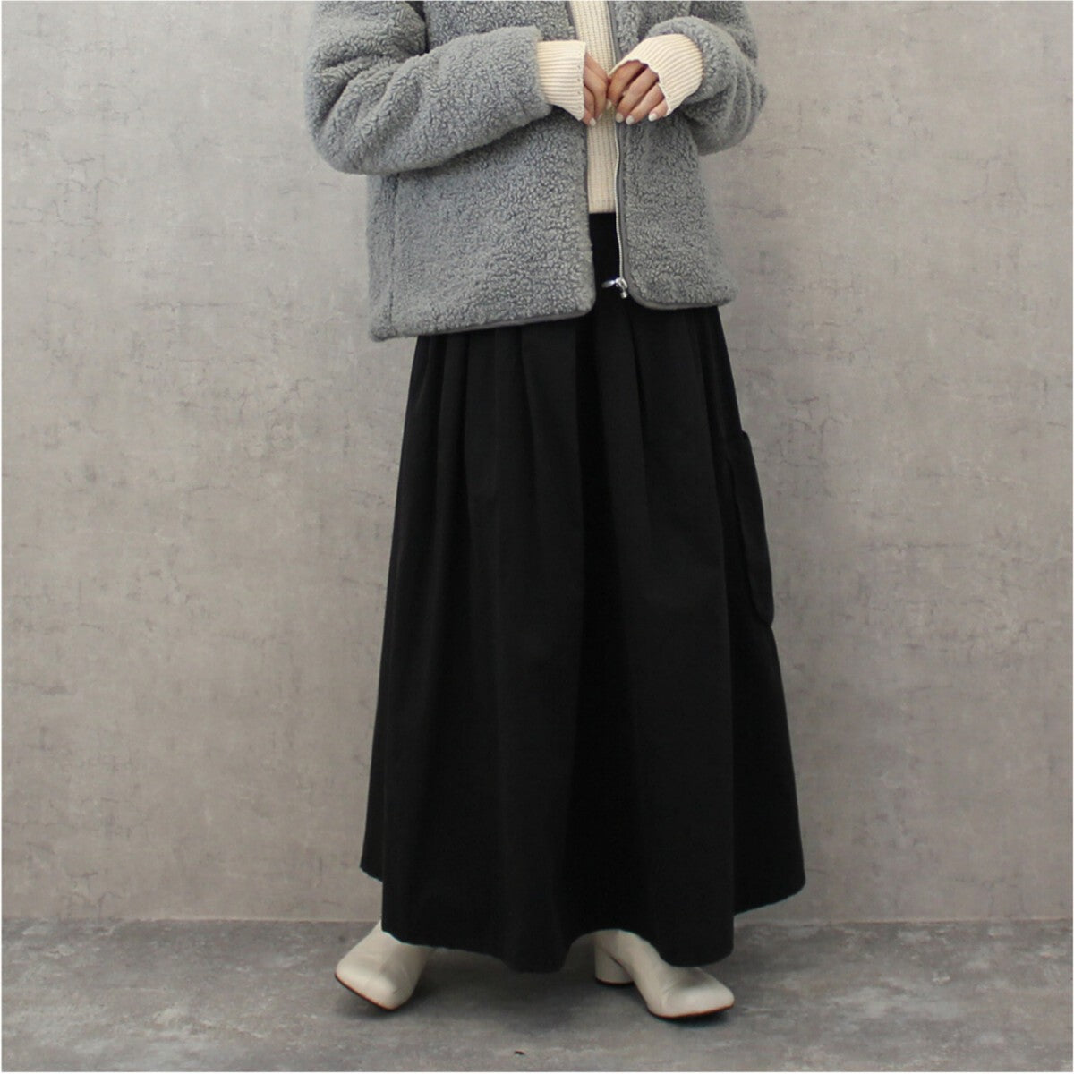 スカート レディース ロングスカート ハイウエスト ウエストゴム サイドポケット フレアスカート Aライン カジュアル 30代 40代 50代