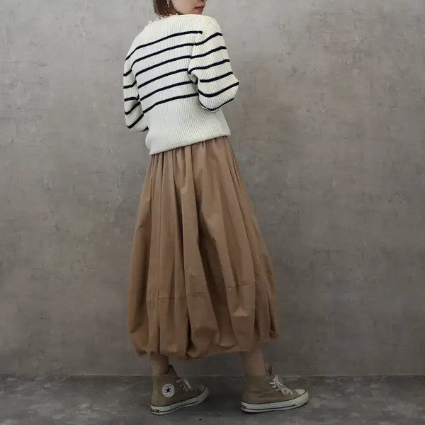 【在庫処分価格】 ニット レディース パール畦編みプルオーバー トップス 秋冬 長袖 ホワイト グレーホワイトボーダー ネイビーボーダー