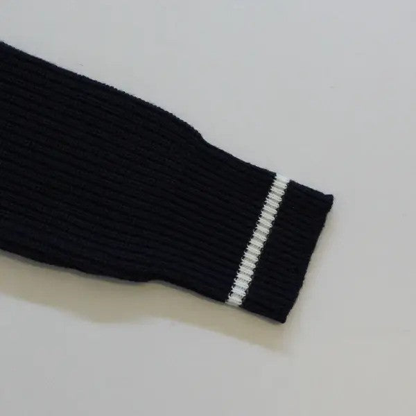 【在庫処分価格】 ニット レディース パール畦編みプルオーバー トップス 秋冬 長袖 ホワイト グレーホワイトボーダー ネイビーボーダー