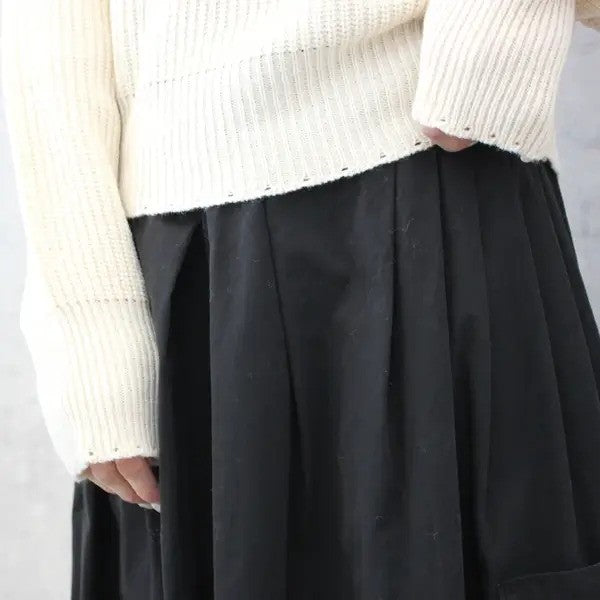 【在庫処分価格】 ニット レディース パール畦編みプルオーバー トップス 秋冬 長袖 ホワイト グレーホワイトボーダー ネイビーボーダー