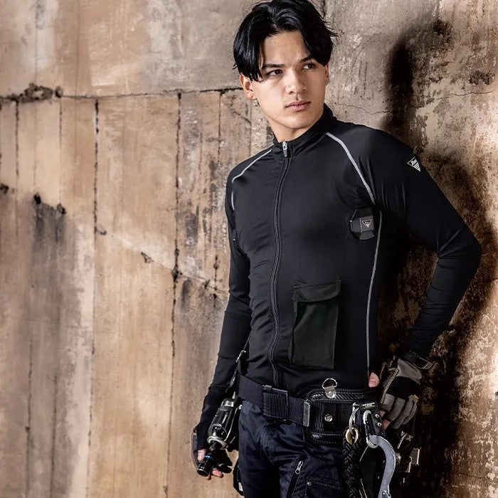 ジーベック 33005 ペルチェコンプレッションセット(バッテリー付き) 冷却 熱中症対策 作業着 接触冷感  紫外線カット(UPF50+) XEBEC 2025SS新作