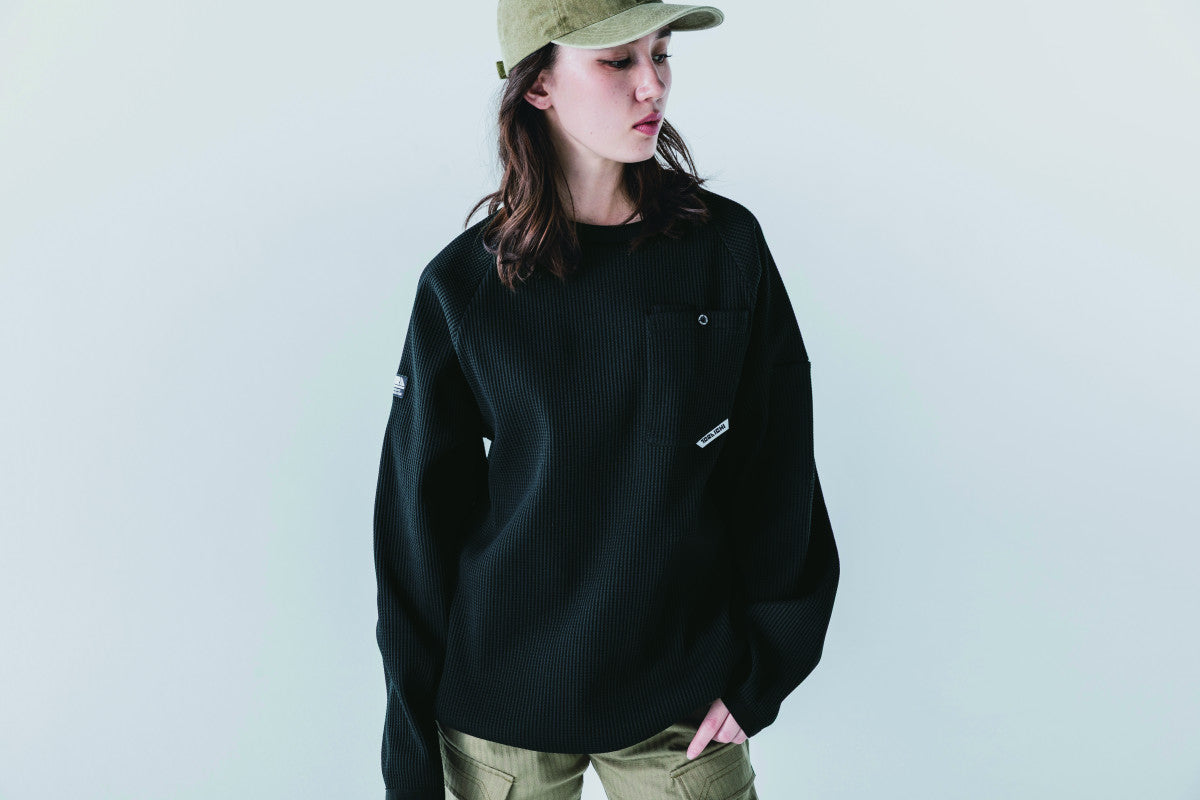 寅壱 9285-617 長袖クルーネックTシャツ 作業着 作業服 ドライ 速乾性 UVカット ワッフルニット 消臭テープ付 再帰性反射カジュアル 2025AW TORA