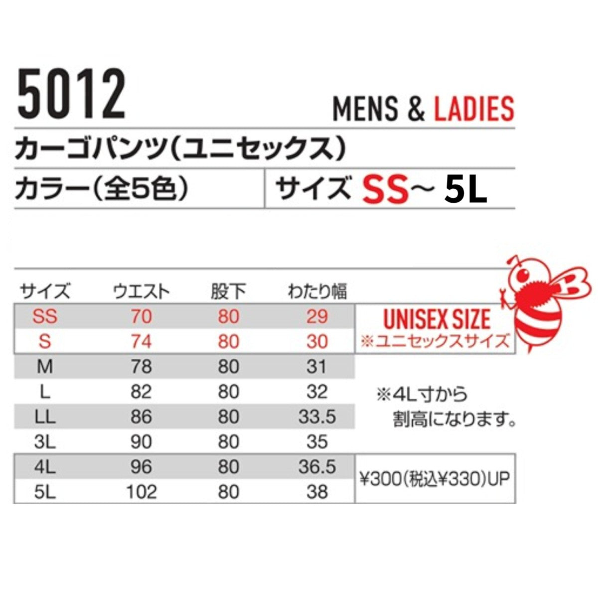 2025SS新作 バートル 5012 カーゴパンツ COUDURAストレッチ 接触冷感 作業着 ユニセックス SS~3L スリムストレッチ