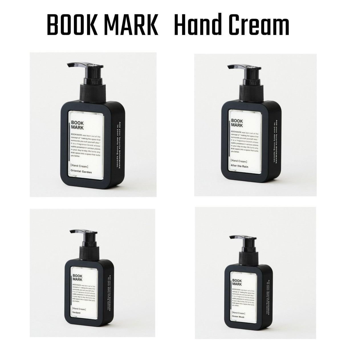 ハンドクリーム  BOOK MARK メンズ レディース おしゃれ 男性 女性 ポンプ式 60g Hand Cream 手荒れ 潤い 乾燥