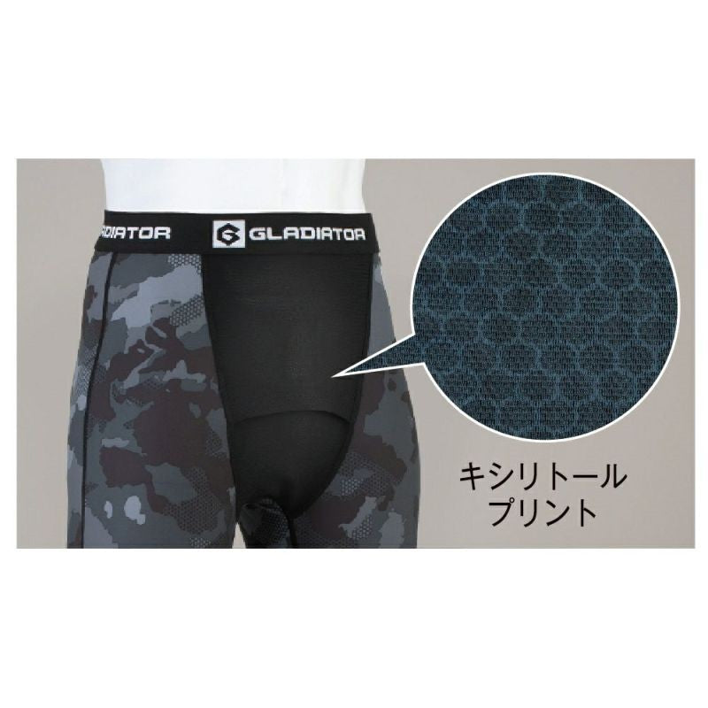 【GLADIATOR】ドライパワーサポートロングタイツ G-813 DRY クールストレッチインナー 接触冷感 キシリトールメッシュ UVカット 吸汗速乾 コーコス M~XXL