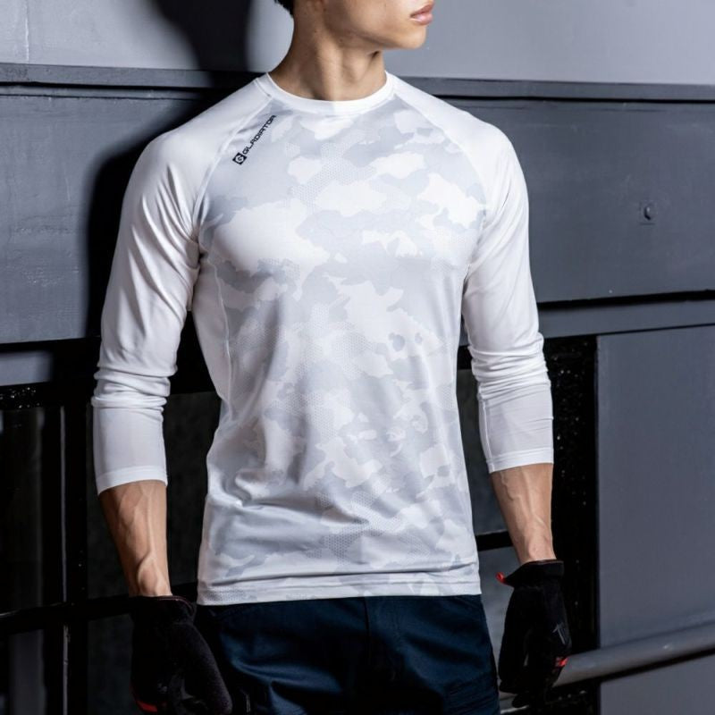 【GLADIATOR】ドライパワーサポート長袖 G-818 DRY クールストレッチインナー 接触冷感 キシリトールメッシュ UVカット 吸汗速乾 コーコス M~XL