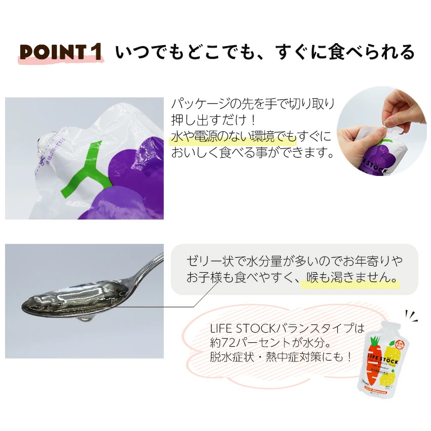 LIFE STOCK 防災備蓄ゼリー 4種×10食 40個セット