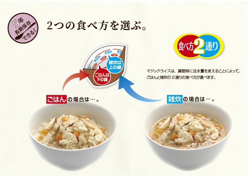5年保存 マジックライス10食セット 白飯 非常用 備蓄 保存食 アルファ化米 アレルギー物質28品目不使用 サタケご飯 おかゆ