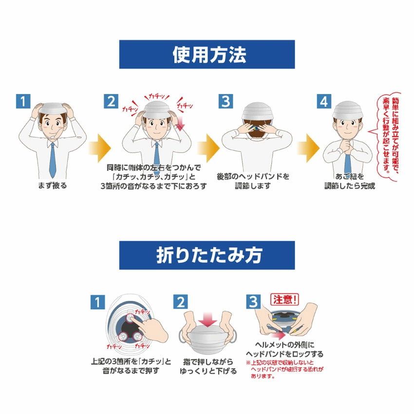 オサメット 折りたたみ ヘルメット つば付き 防災用  防災ヘルメット  サイズ調整 非常用  帽子 コンパクト 日本製 軽量 大人 あごひも  防災グッズ 加賀産業