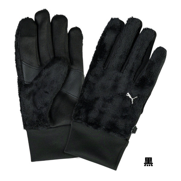 PUMA CW-3040 防寒ボアグローブ プーマ 防寒手袋 ストレッチ 保温 防風 すべり止め シャギーボア 作業 ワーク 2025AW ユニワールド