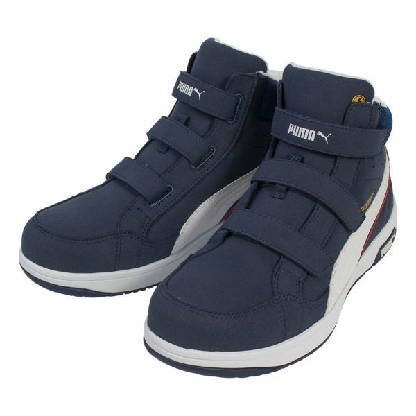 プーマ 安全靴 エアツイスト2.0 ネイビー ミッド フック&ループ 63.205.0
