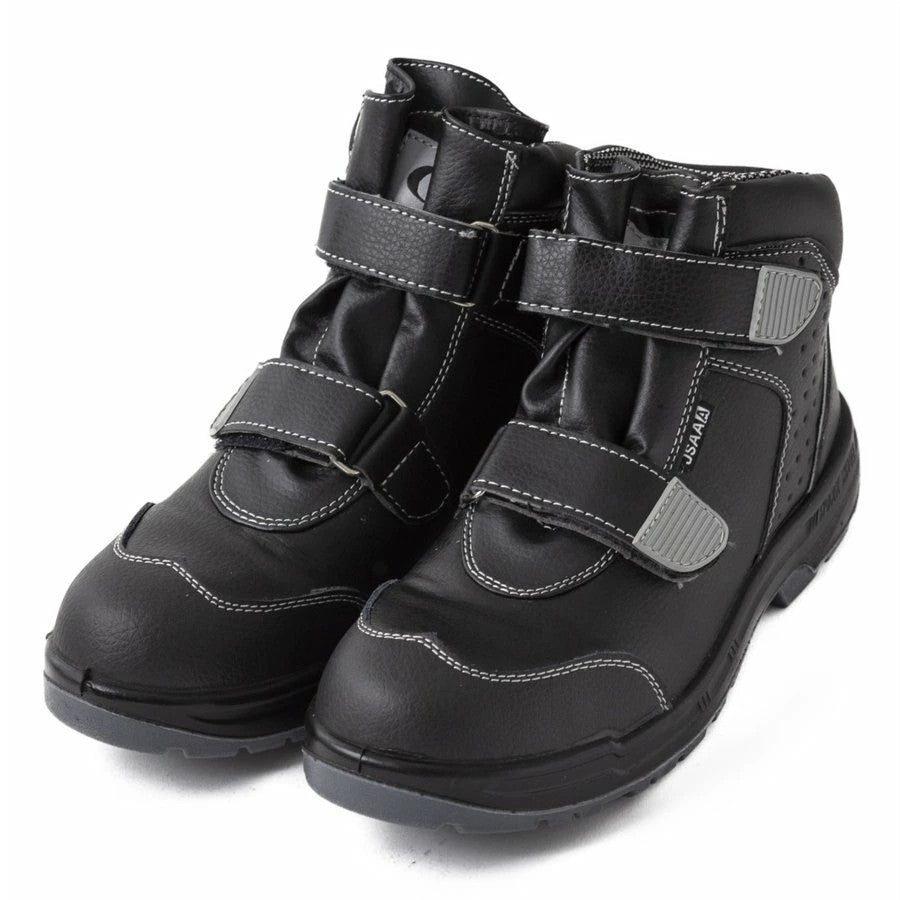 ジーデージャパン W1050 作業靴 安全靴 先芯入り ハイカット マジック 幅広 4E ブラック  静電気帯電防止性能 在庫限り