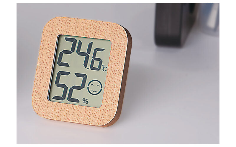 シンワ 73234 デジタル温湿度計 環境チェッカー 木製 ライトブラウン ご家庭 教室 オフィス 熱中症対策 インフルエンザ