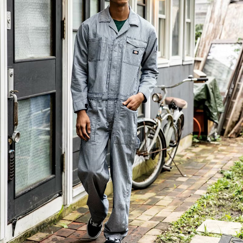 【Dickies】D7106 ストレッチヒッコリー長袖ライトツナギ