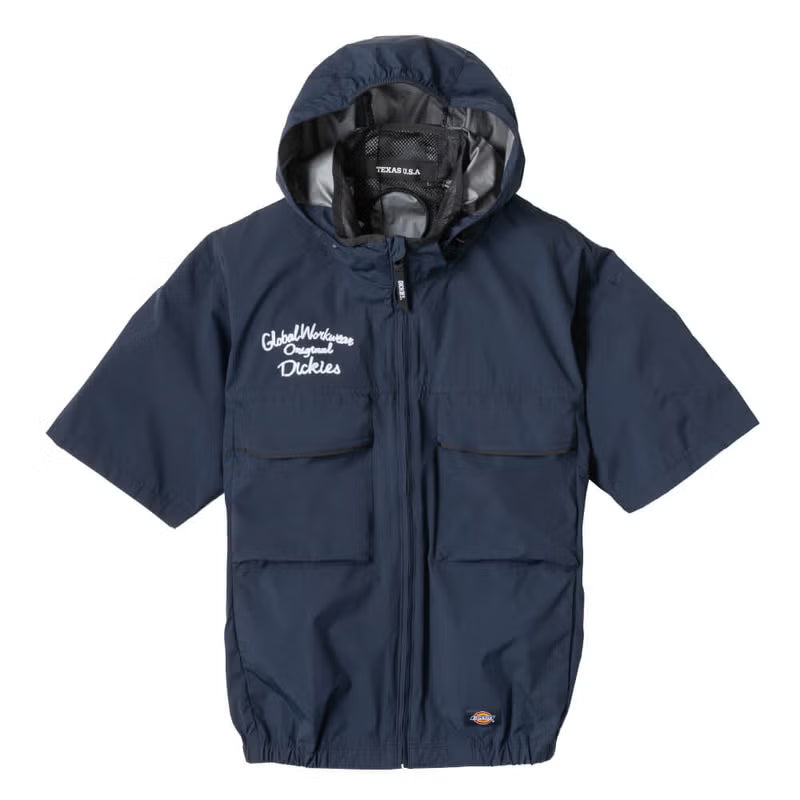 Dickies D-290【VOLTCOOL】ペルチェ対応空調ウェア フード脱着可能&日傘遮熱Dickies半袖ブルゾン