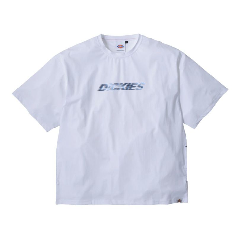 【限定】Dickies D-467 冷感サイドポケット半袖Tシャツ ホワイト ストレッチ 接触冷感 UVカット 作業服 ワーク ディッキーズ