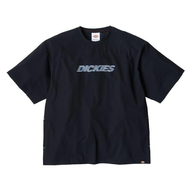 【限定】Dickies D-467 冷感サイドポケット半袖Tシャツ ブラック ストレッチ 接触冷感 UVカット 作業服 ワーク ディッキーズ