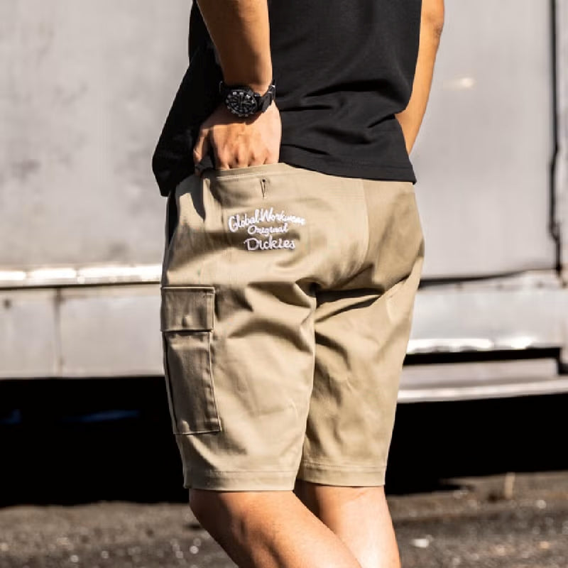 【数量限定】Dickies D-287651 刺繍入りストレッチショートカーゴパンツ  2026SS新作 ディッキーズ ワークパンツ 作業服