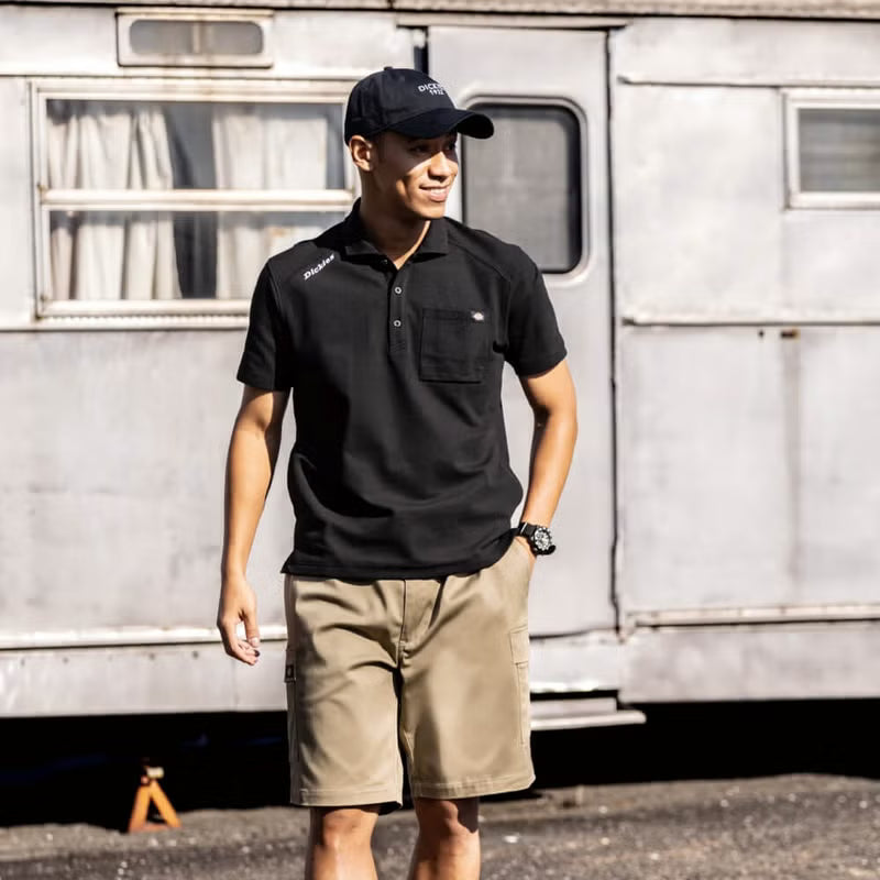 【数量限定】Dickies D-287651 刺繍入りストレッチショートカーゴパンツ  2026SS新作 ディッキーズ ワークパンツ 作業服