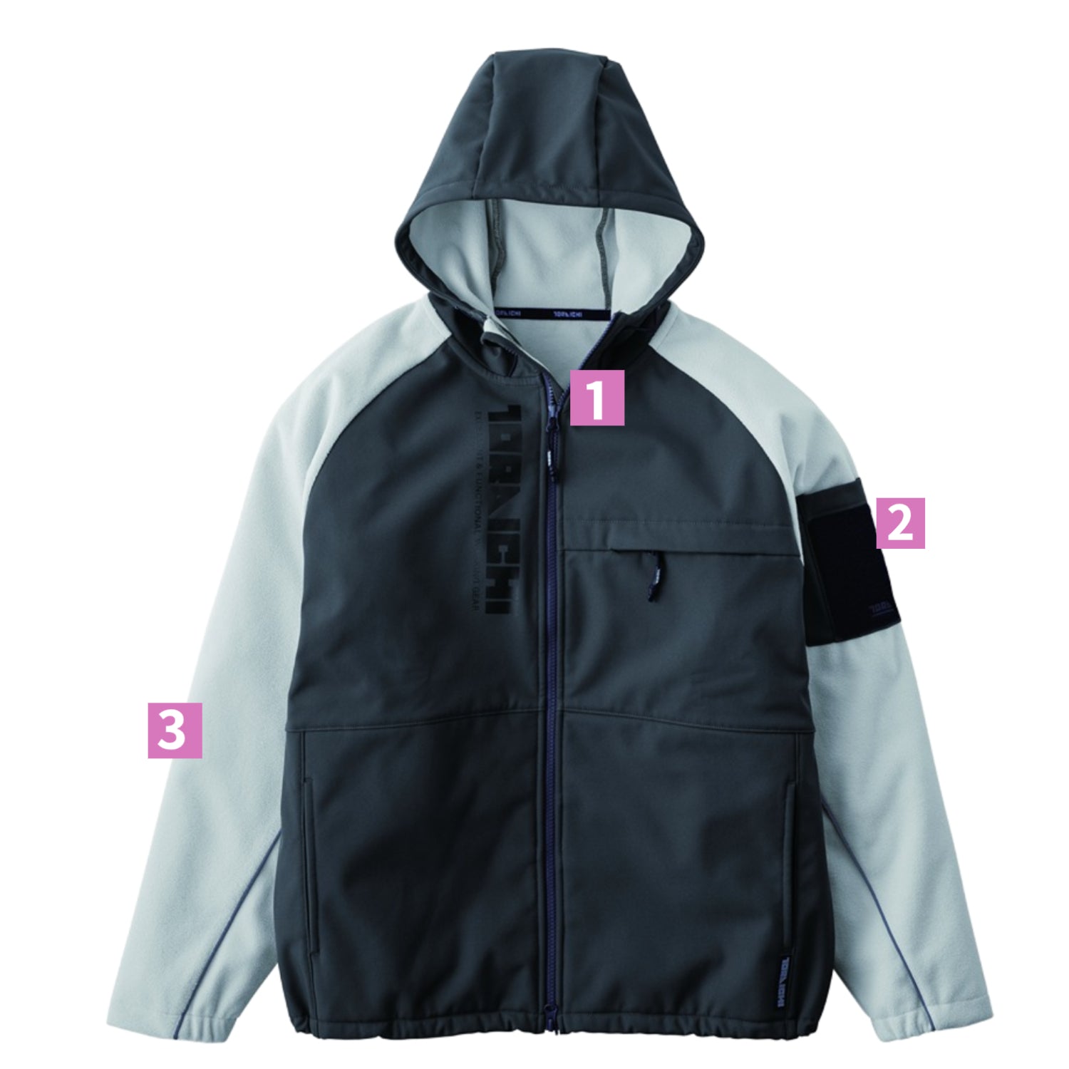 寅壱 7941-652 ボンディングフルジップパーカー 裏起毛