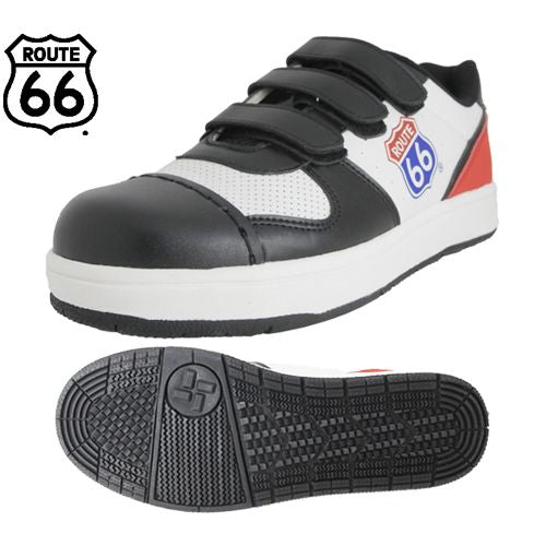 【在庫限り】66-32 ルート66 オーバーキャップ MG 安全スニーカー 富士手袋 鉄製先芯 耐油 黒×白