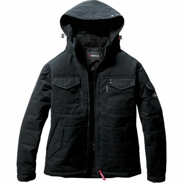 【店頭展示品】ブラック L バートル 5050 防寒ジャケットユニセックス  BURTLE ストレッチ ワーク  撥水 防風 保温 サーモクラフト装着対応 ヌバックタッサー 在庫限り