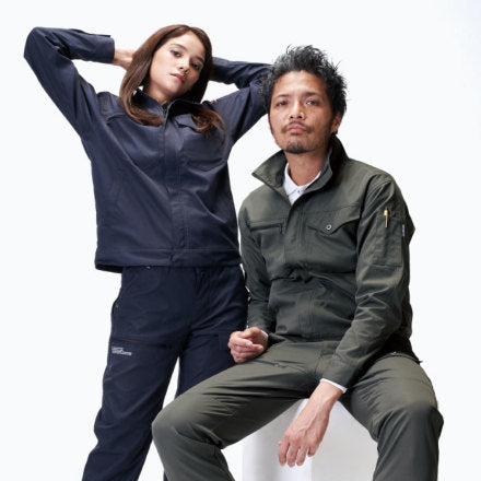 アタックベース 19034 APEX WIN ストレッチブルゾン  S～7L 制電 JIS T-8118対応 イージーケア ストレッチ 軽量 形態安定