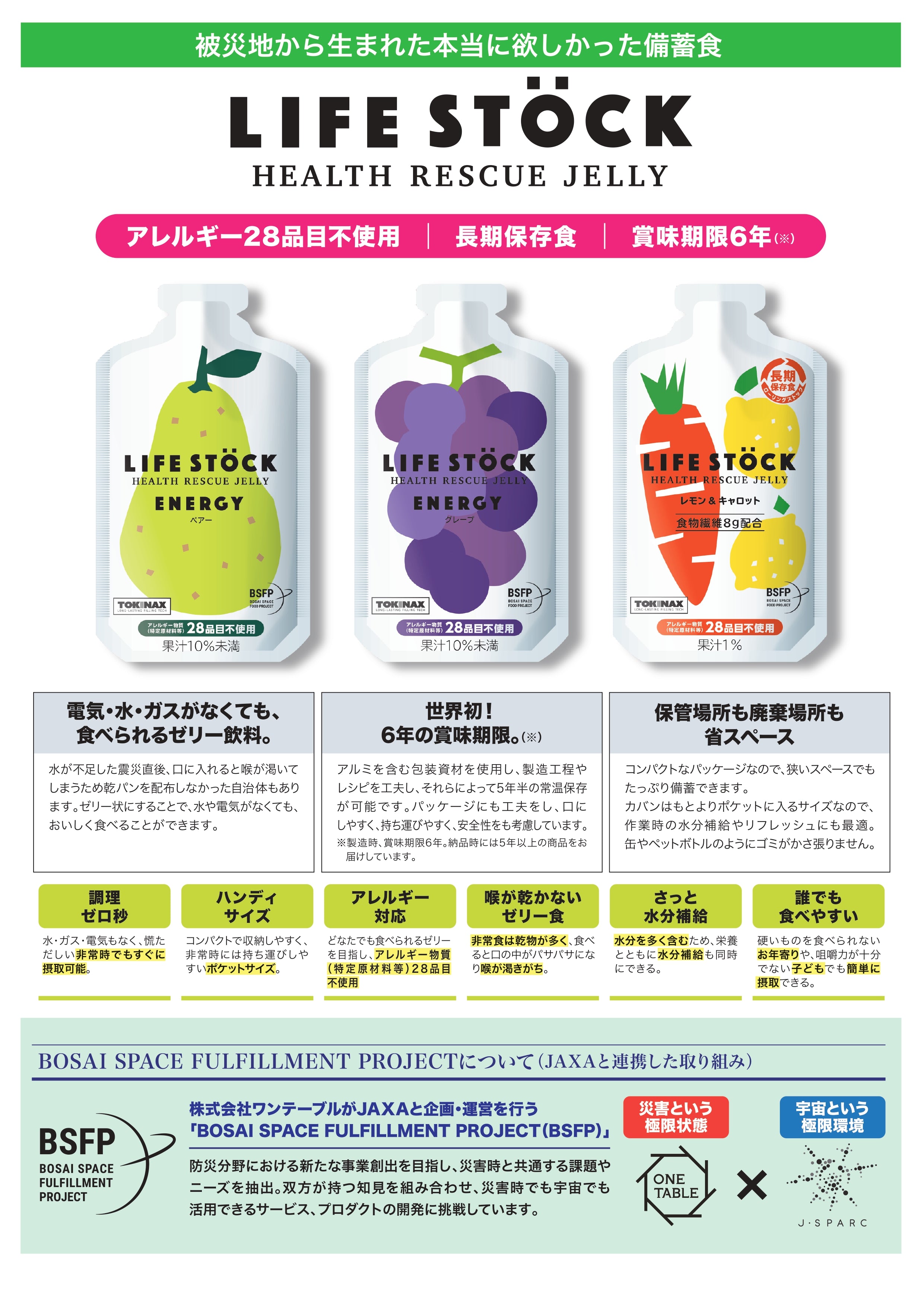5年保存】LIFE STOCK 防災備蓄ゼリー 4種×10食 40個セット