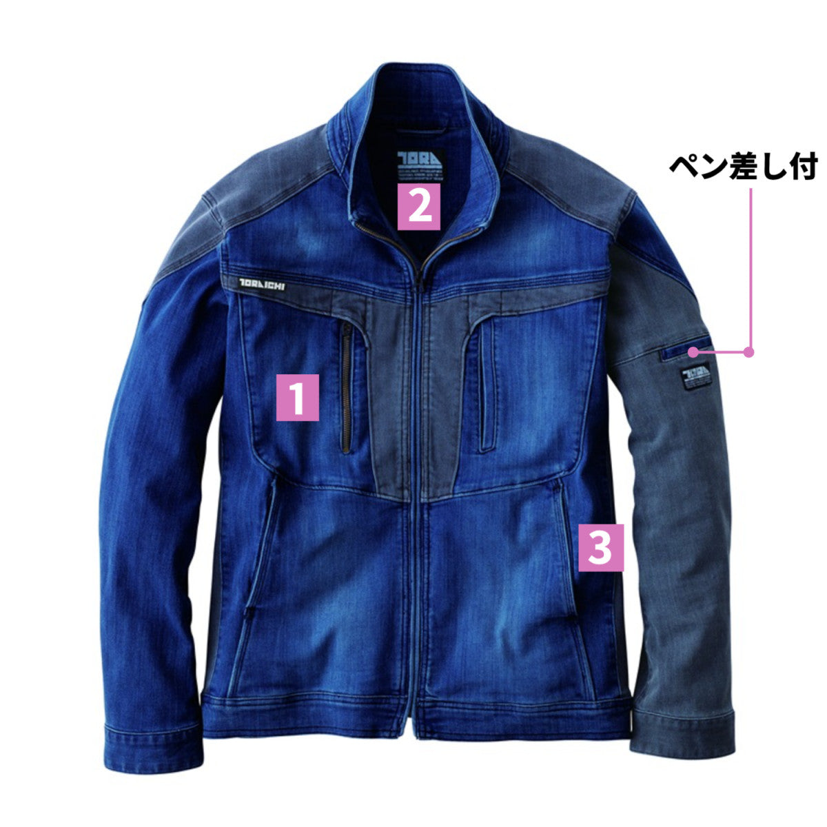 寅壱 2025AW 8992-124 デニムワークジャケット CORDURA 混ハイブリットデニム 作業着 デニムジャケット ワーク ストレッチ コーデュラナイロン 高強度