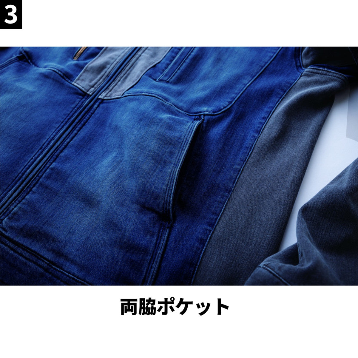 寅壱 2025AW 8992-124 デニムワークジャケット CORDURA 混ハイブリットデニム 作業着 デニムジャケット ワーク ストレッチ コーデュラナイロン 高強度