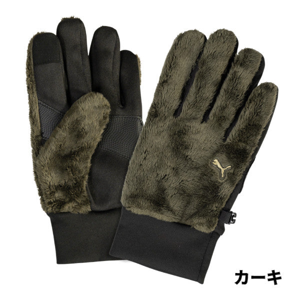PUMA CW-3040 防寒ボアグローブ プーマ 防寒手袋 ストレッチ 保温 防風 すべり止め シャギーボア 作業 ワーク 2025AW ユニワールド
