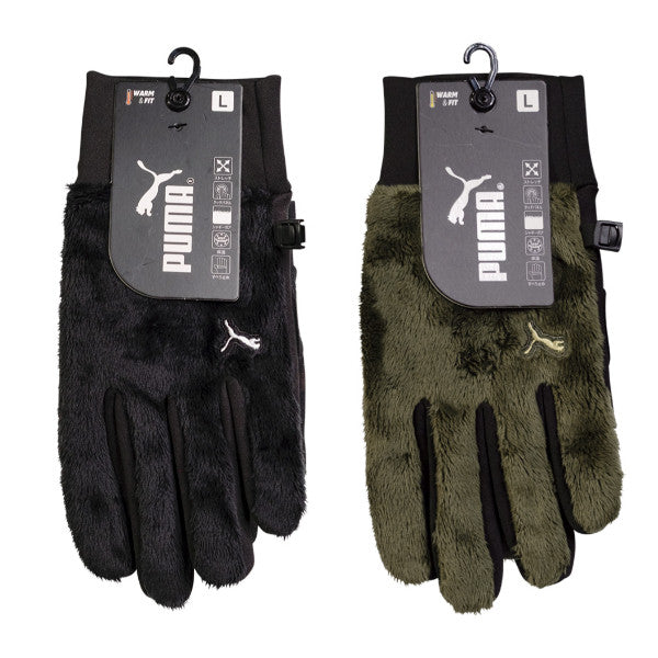 PUMA CW-3040 防寒ボアグローブ プーマ 防寒手袋 ストレッチ 保温 防風 すべり止め シャギーボア 作業 ワーク 2025AW ユニワールド