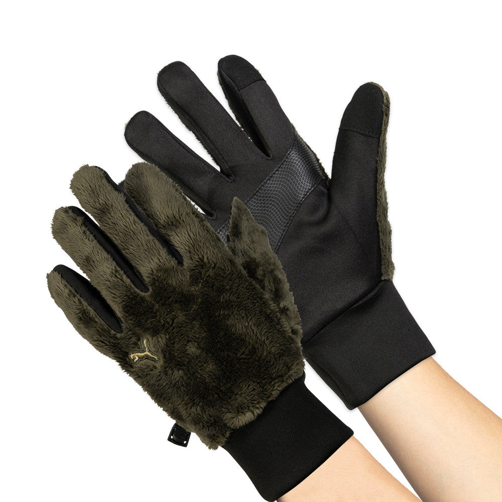 PUMA CW-3040 防寒ボアグローブ プーマ 防寒手袋 ストレッチ 保温 防風 すべり止め シャギーボア 作業 ワーク 2025AW ユニワールド