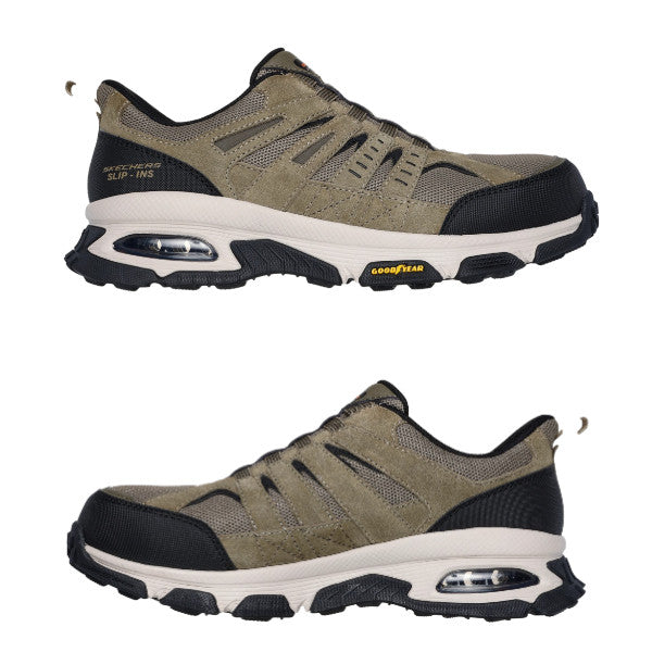 SKECHERS 安全靴 SKECH-AIR ENVOY ST 2E スケッチャーズ スリップインズ グッドイヤーアウトソール 制電 海外規格 作業靴 メンズ ワークシューズ