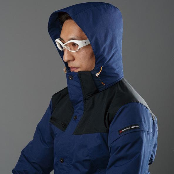 【店頭展示品】ブラック Lサイズ バートル 7610  防水防寒ジャケット 全天候型 大型フード付 マウンテンパーカー 防水 防風 撥水 透湿 保温 視認性 アウトドア 作業服 作業着 防寒着
